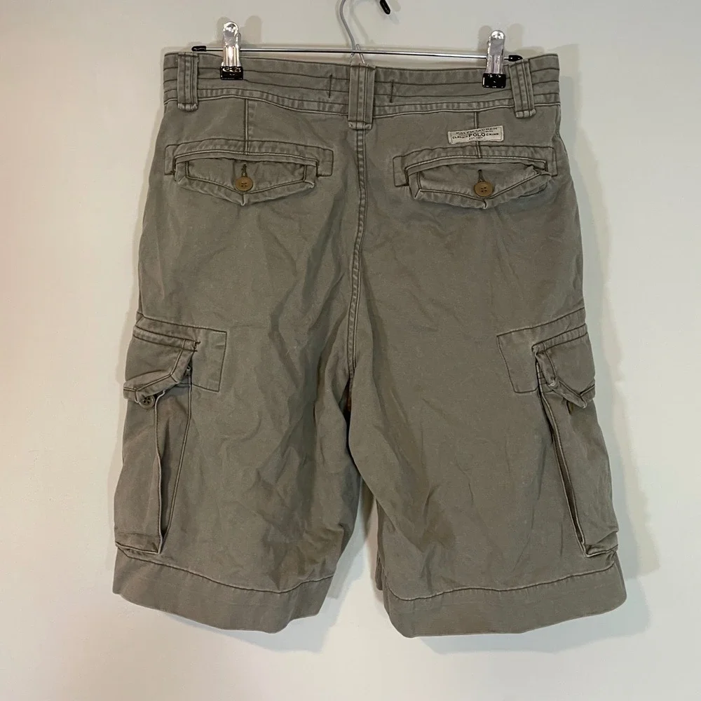 Polo Ralph Lauren Mens Khaki Green Classic‎ Polo Chino Cargo Shorts 32 Utility